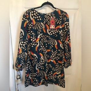 NWT FARM RIO Toucan Bird Dress size medium